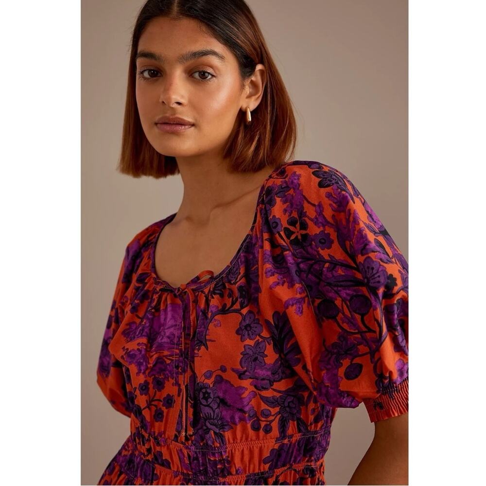 Anthropologie The Somerset Maxi Dress: Puff-Sleeve Edition Size Large Floral - Picture 5 of 14